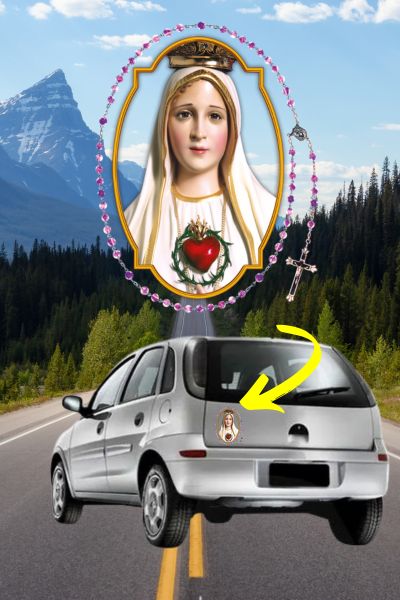 Adesivo de Fátima para a lataria do carro